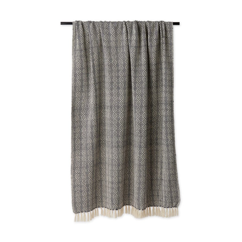 DII Diamond Stitch Woven Throw, Organic Modern, 50 x 60, Navy - Image 2
